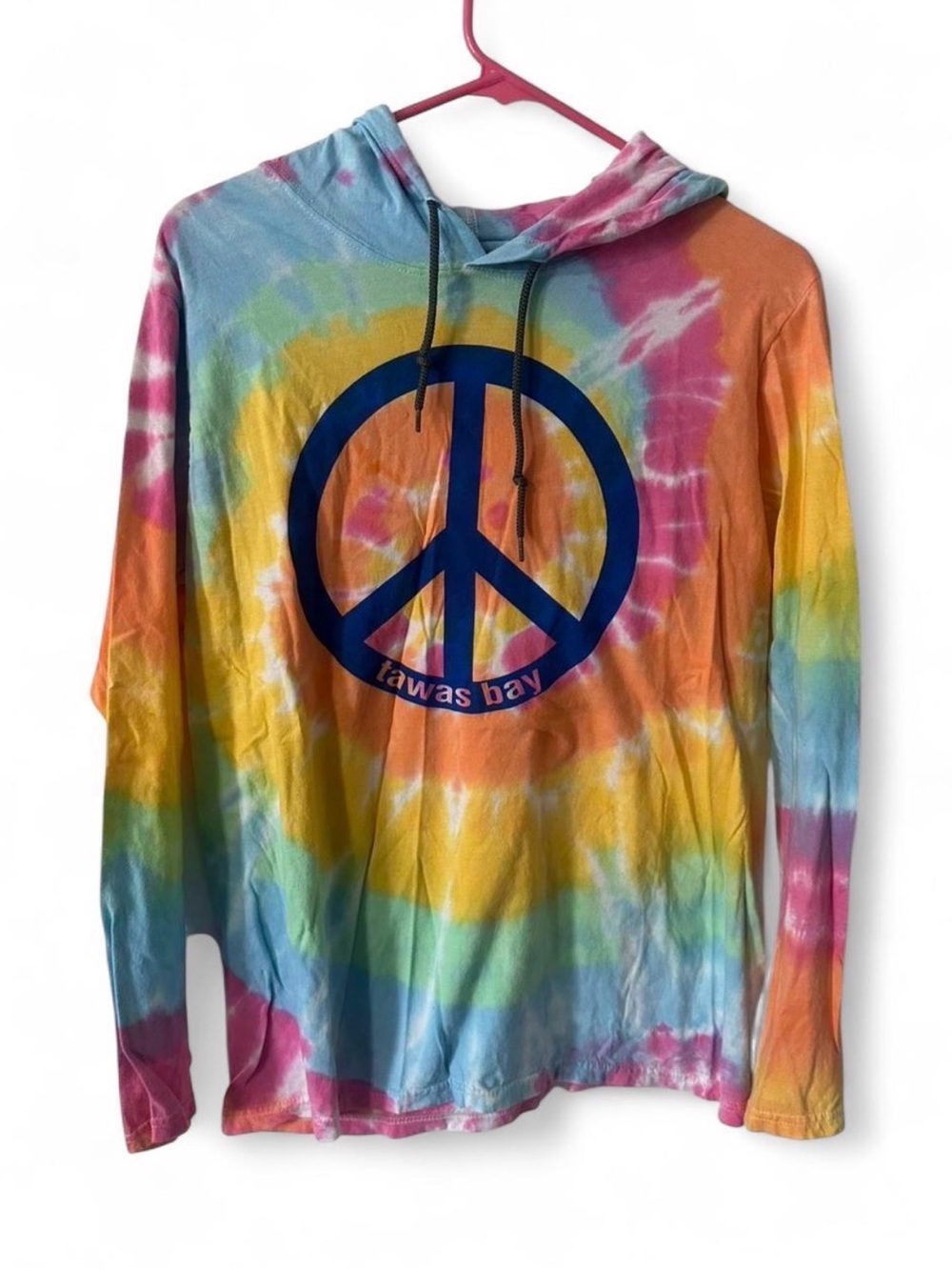 Tie-Dye Lightweight Tawas Bay Peace Sign Hoodie